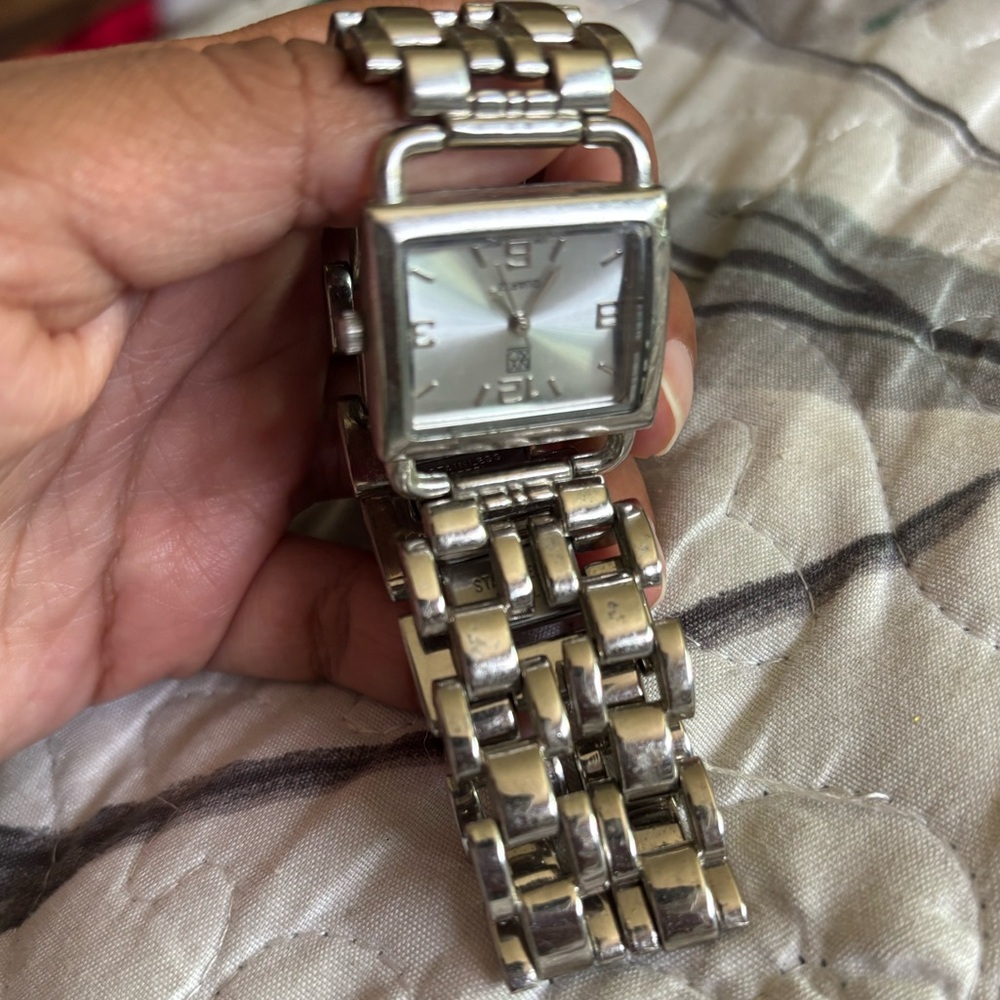 Silver Square with quartz men Watch